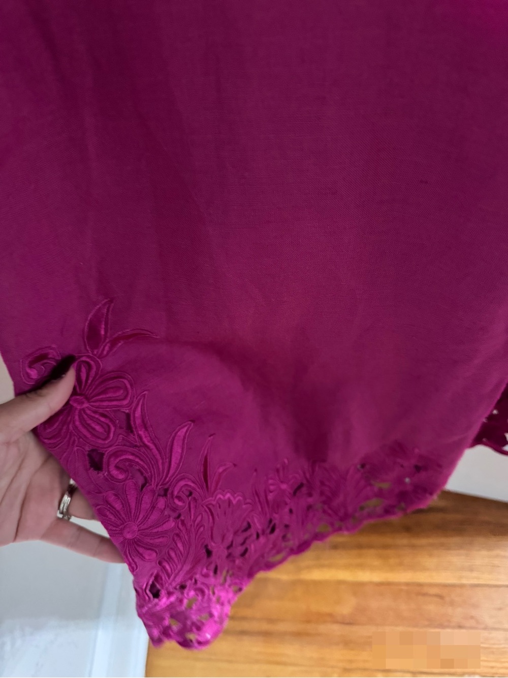 Anthropologie Fuchsia Halter Wide-Leg Jumpsuit with Lace Trim - Picture 8 of 11